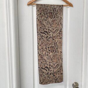 Sheer Abstract Animal Print Jungle Cat Scarf 20"x60"